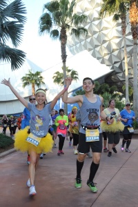 WOOHOO! Photo opportunity while running through Epcot!