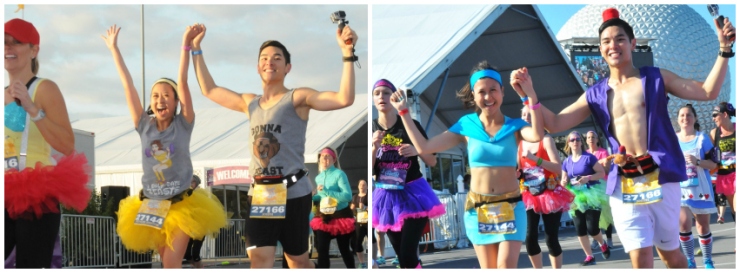 Modern athletic-esque twist of Beauty and the Beast for the Enchanted 10K and Jasmine and Aladdin for the Princess Half.
